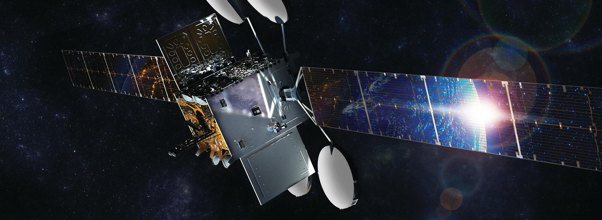 ViaSat-2卫星渲染与耀斑